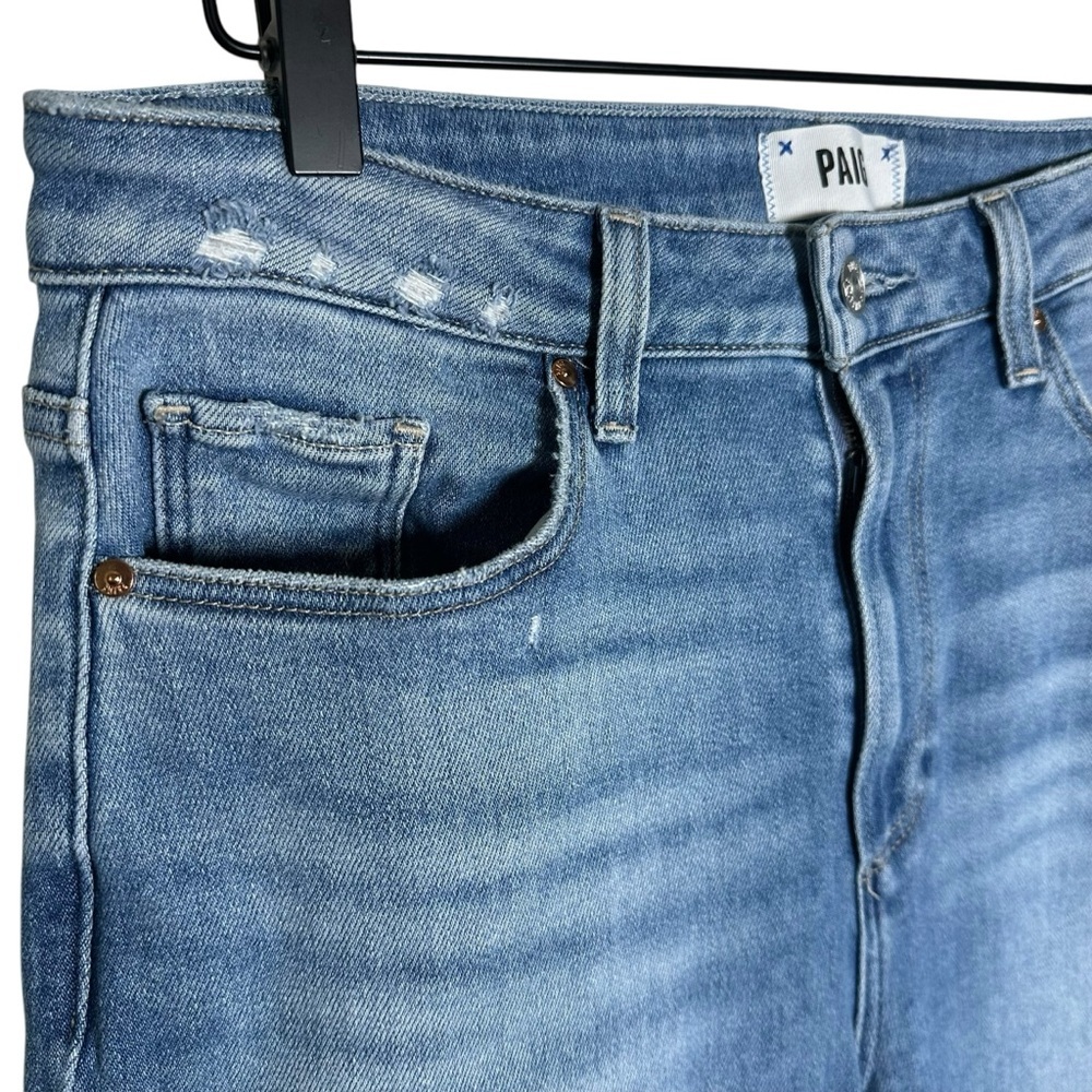 PAIGE Cheeky Ultra High Rise Skinny Jeans Destructed Swap Meet Women’s Size 31 - Picture 4 of 11